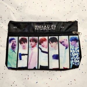 BTS Kpop Double Zipper Pencil/ Cosmetic Bag